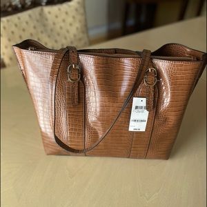 Alfani Tote in Brown crocodile